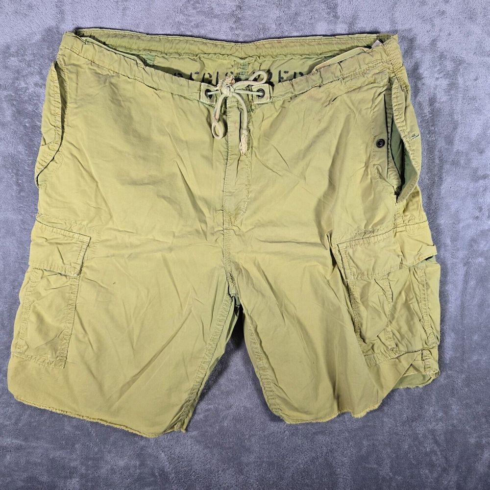 American Eagle Shorts Mens XL 38 Cargo Khaki with Drawstring‎ Flap Pockets